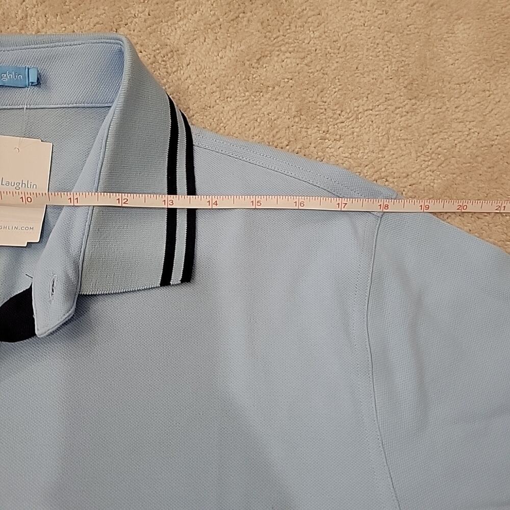 J McLaughlin Polo Mens Large Sullivan Blue Shirt Stretch Short Sleeve Casual - Picture 3 of 9